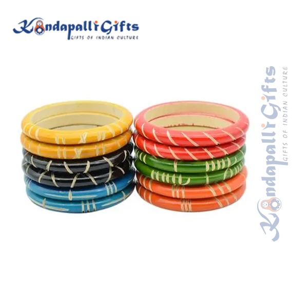 Wooden Bangles - Set of 12 Buy Online