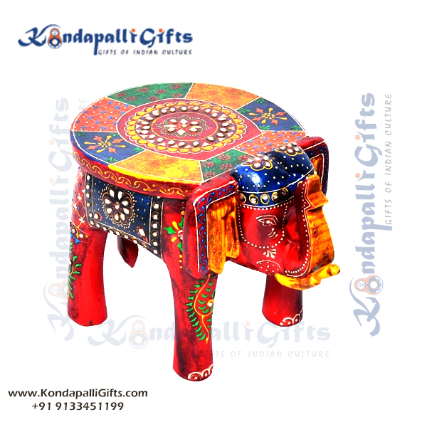 Wooden Elephant Stool (multi color) Buy Online